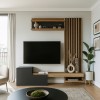 Σύνθεση τηλεόρασης Dumont Megapap χρώμα ανθρακί - sepet oak 180x36,8x200εκ.