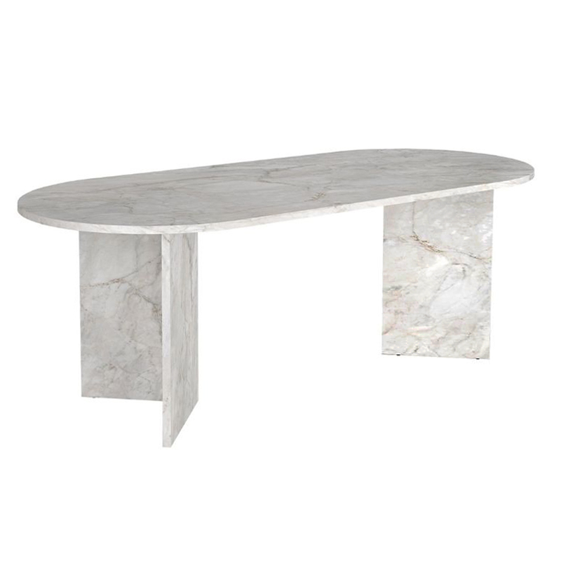 Τραπέζι Cortado Megapap χρώμα λευκό εφέ μαρμάρου 200x90x74εκ.