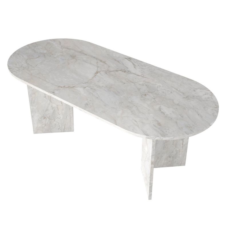Τραπέζι Cortado Megapap χρώμα λευκό εφέ μαρμάρου 200x90x74εκ.