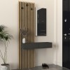 Έπιπλο εισόδου Elois Megapap χρώμα ανθρακί - sepet oak 96,6x26,8x195,5εκ.