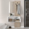 Έπιπλο εισόδου Naro Megapap χρώμα λευκό - sepet oak 90x35x204,2εκ.