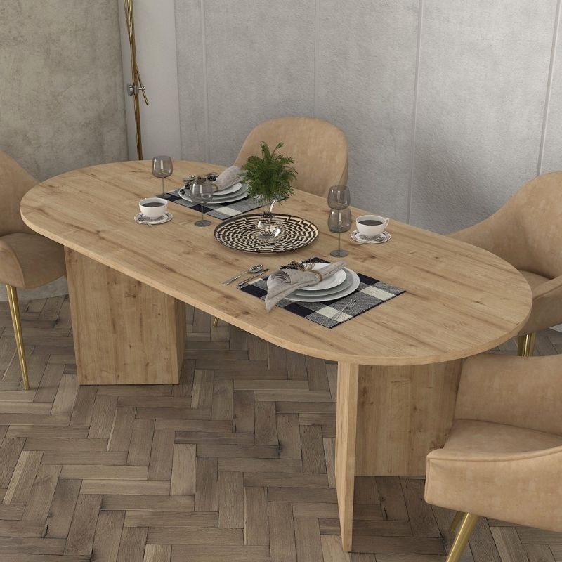 Τραπέζι Cortado Megapap χρώμα sapphire oak 200x90x74εκ.