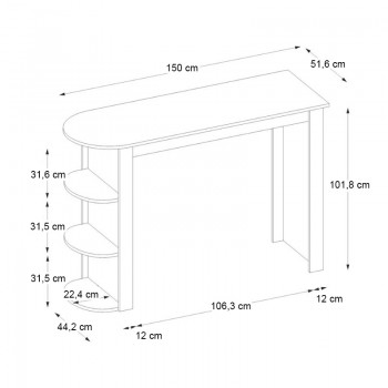Τραπέζι μπαρ Vigne Megapap χρώμα sepet oak 150x51,6x101,8εκ.