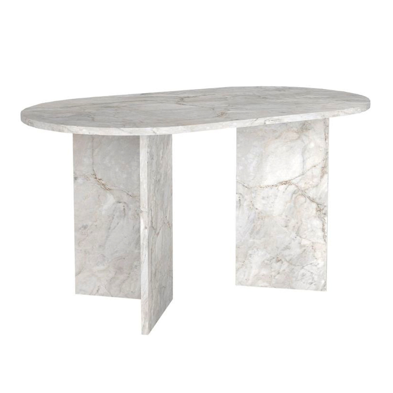 Τραπέζι Cortado Megapap χρώμα λευκό εφέ μαρμάρου 138x80x75εκ.