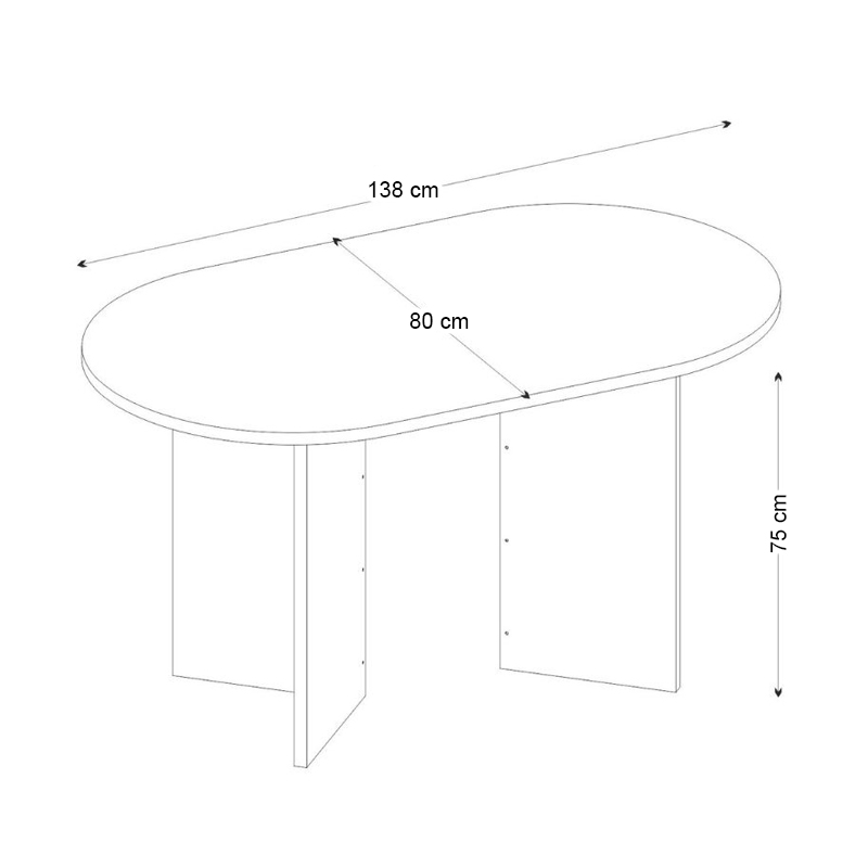 Τραπέζι Cortado Megapap χρώμα λευκό εφέ μαρμάρου 138x80x75εκ.