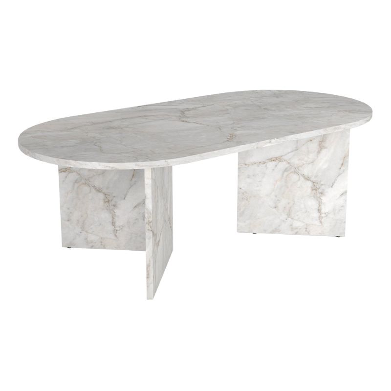 Τραπεζάκι σαλονιού Cortado Megapap χρώμα λευκό εφέ μαρμάρου 120x60x39,6εκ.