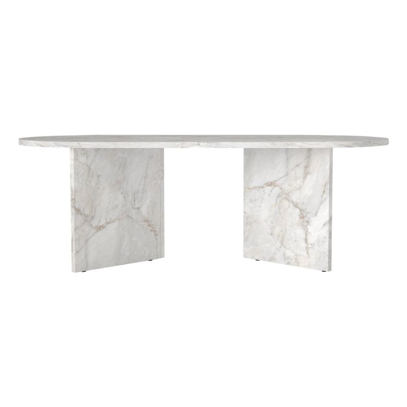 Τραπεζάκι σαλονιού Cortado Megapap χρώμα λευκό εφέ μαρμάρου 120x60x39,6εκ.