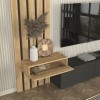 Σύνθεση τηλεόρασης Rosaline Megapap χρώμα ανθρακί - sepet oak 183x31,3x196,9εκ.