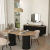 Μπουφές Bohema Megapap χρώμα μαύρο - sepet oak 180x47x76,6εκ.