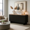 Μπουφές Bohema Megapap χρώμα μαύρο - sepet oak 180x47x76,6εκ.