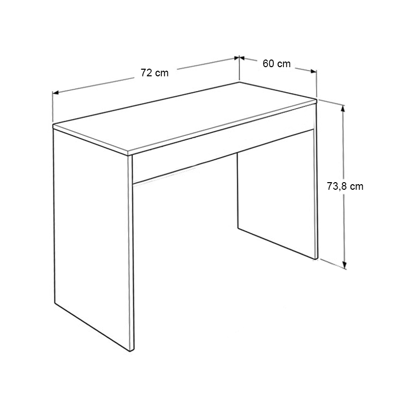 Γραφείο εργασίας Mida Megapap χρώμα sapphire oak 72x60x73,8εκ.