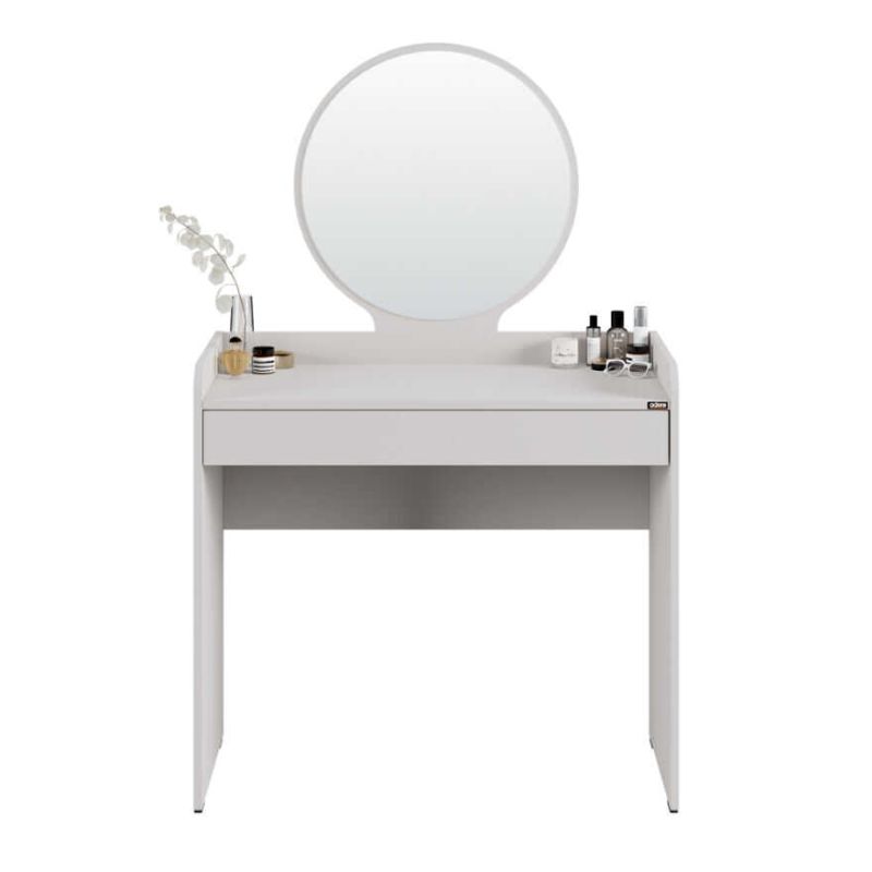 Τουαλέτα με καθρέπτη Curve Megapap χρώμα λευκό 90x47x142εκ.