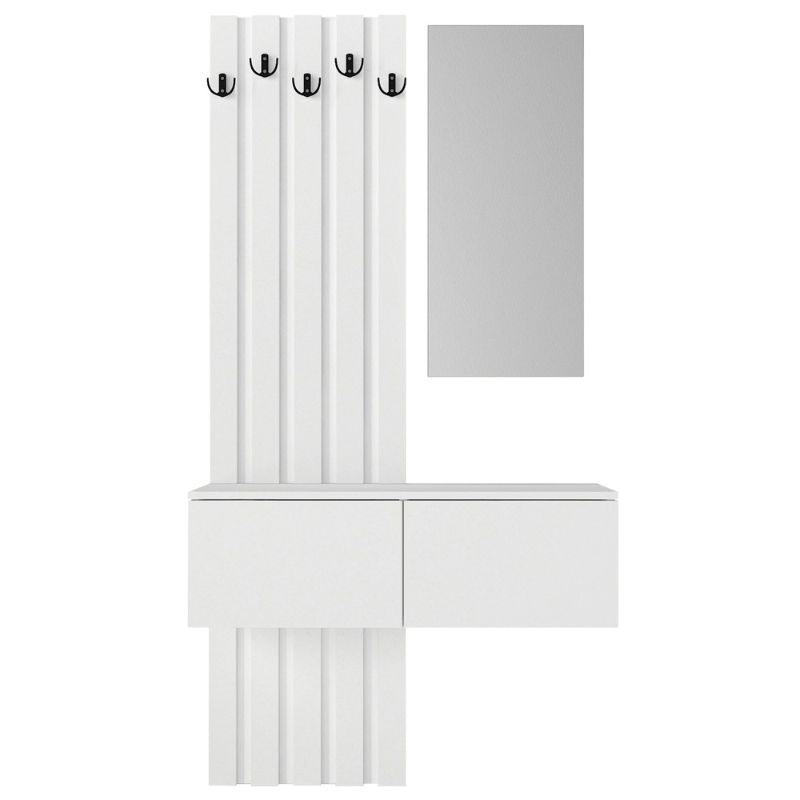 Έπιπλο εισόδου Kanso Megapap χρώμα λευκό 100x35x196,7εκ.