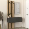 Έπιπλο εισόδου Kanso Megapap χρώμα ανθρακί - sepet oak 100x35x196,7εκ.