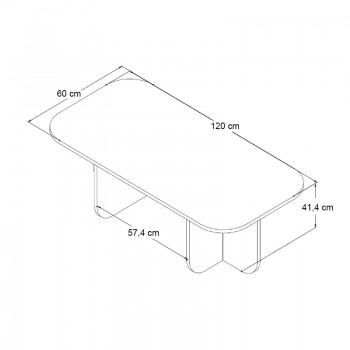 Τραπεζάκι σαλονιού Becaj Megapap χρώμα sapphire oak 120x60x41,4εκ.