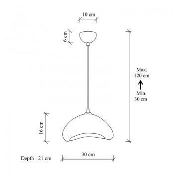 Φωτιστικό οροφής Luna Megapap E27 fiberglass μονόφωτο χρώμα λευκό 30x21x120εκ.
