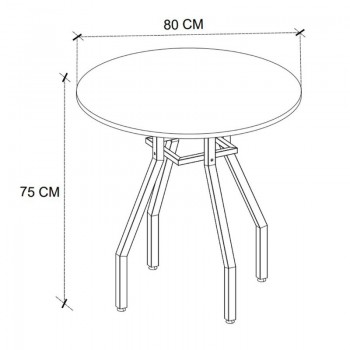 Τραπέζι Roma Megapap χρώμα pine oak Ø80x75εκ.