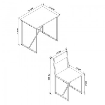 Τραπεζαρία Maysa Megapap Σετ 3 τμχ χρώμα pine oak 72,5x52,5x71,8εκ.