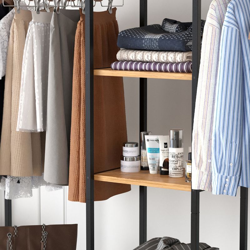 Ντουλάπα ρούχων ανοιχτή - Έπιπλο εισόδου Openix Megapap χρώμα pine oak 171,7x34,2x180,7εκ.