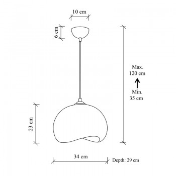 Φωτιστικό οροφής Yontu Megapap E27 fiberglass μονόφωτο χρώμα λευκό 34x29x120εκ.