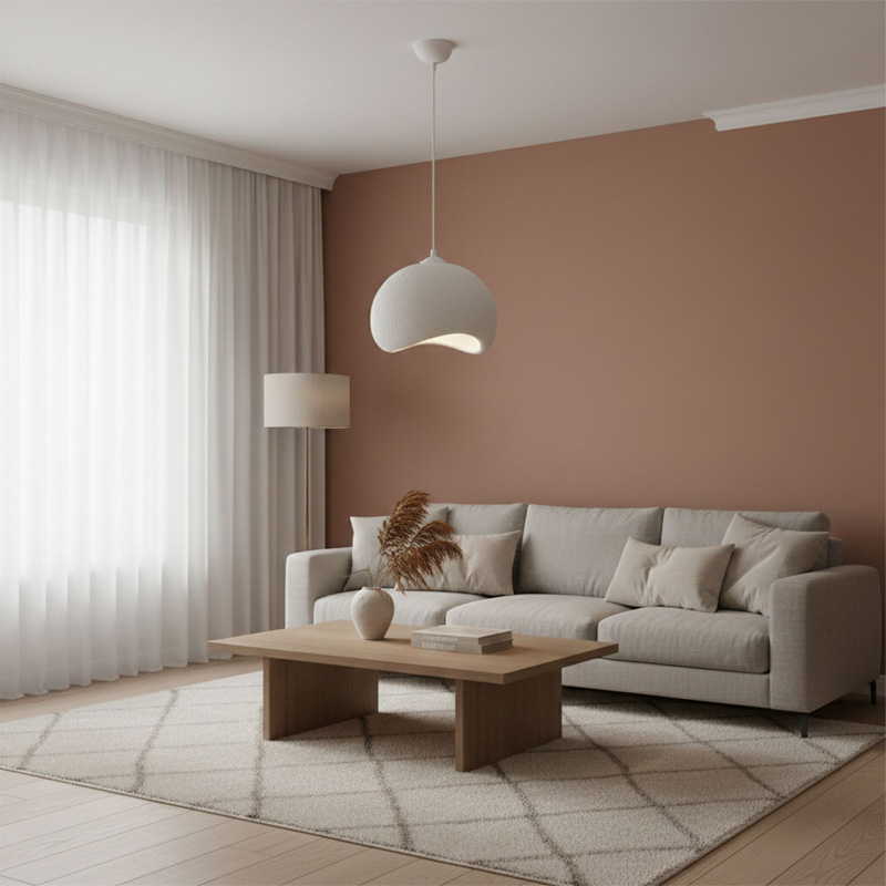 Φωτιστικό οροφής Yontu Megapap E27 fiberglass μονόφωτο χρώμα λευκό 34x29x120εκ.