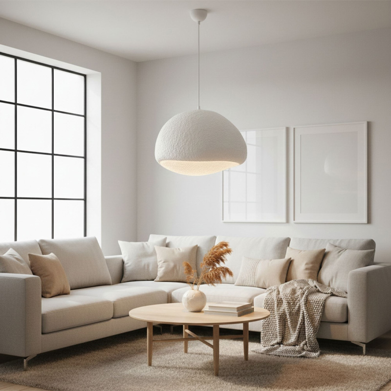 Φωτιστικό οροφής Loval Megapap E27 fiberglass μονόφωτο χρώμα λευκό 50x44x120εκ.