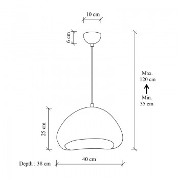 Φωτιστικό οροφής Nua Megapap E27 fiberglass μονόφωτο χρώμα λευκό 40x38x120εκ.