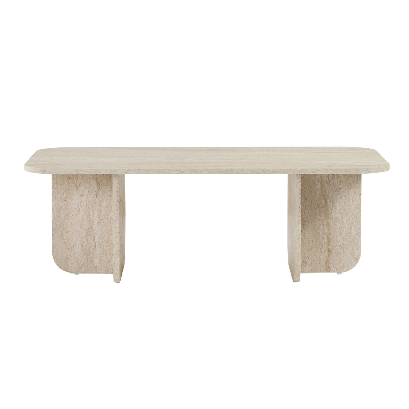 Τραπεζάκι σαλονιού Becaj Megapap χρώμα travertine 120x60x41,4εκ.