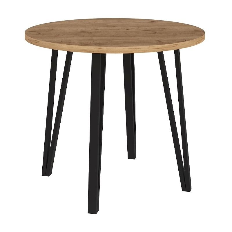 Σετ τραπεζαρία 5τμχ Xana - Viva Megapap χρώμα sepet oak - cappuccino Ø90x77,5εκ.