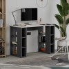 Γραφείο εργασίας Colmar Megapap χρώμα ανθρακί - λευκό 106x50x75εκ.