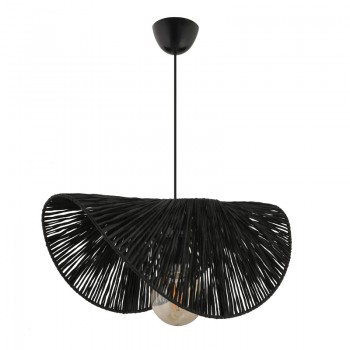 Φωτιστικό οροφής Taco Megapap E27 γιούτα μονόφωτο χρώμα μαύρο 51x36x55εκ.