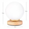 Φωτιστικό επιτραπέζιο Luma Megapap E27 ξύλινο -  γυάλινο χρώμα φυσικό - λευκό Ø12x18εκ.