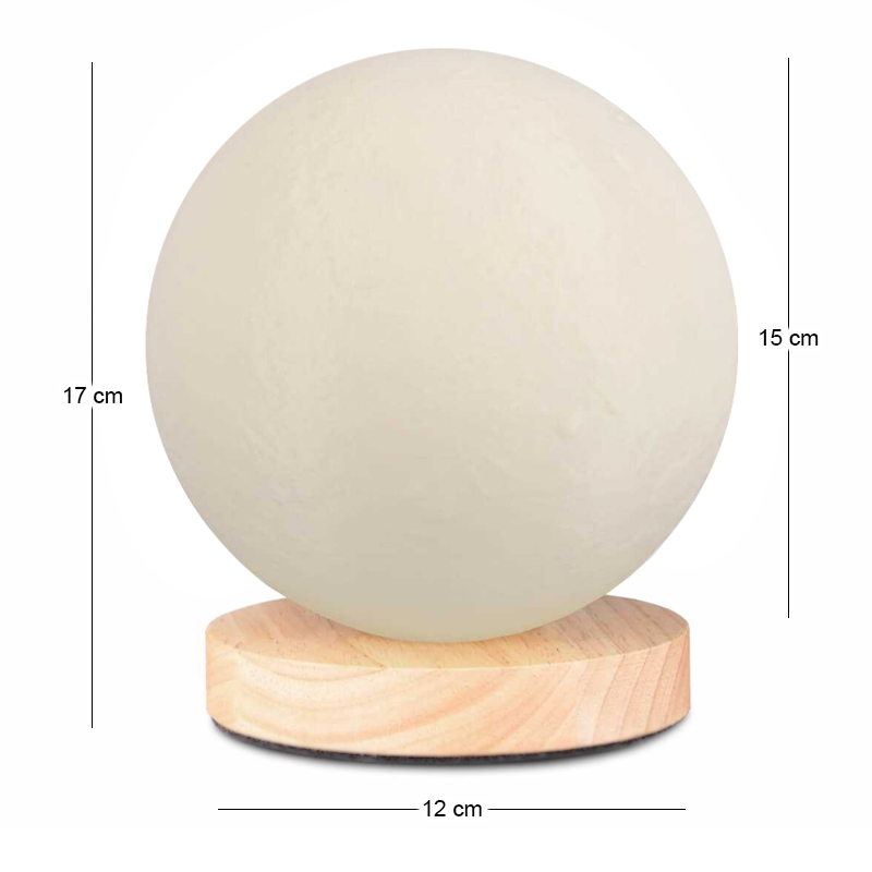 Φωτιστικό επιτραπέζιο Lumo Megapap E14 ξύλινο - Pvc χρώμα φυσικό - κρεμ Ø12x17εκ.