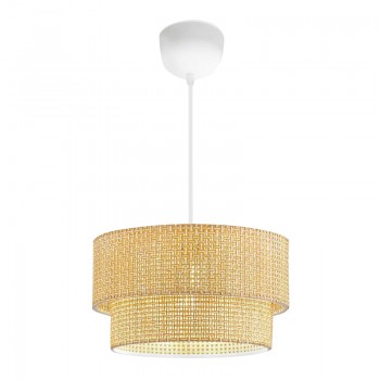 Φωτιστικό οροφής Sora Megapap E27 ύφασμα PVC μονόφωτο χρώμα μπεζ Ø30x70εκ.