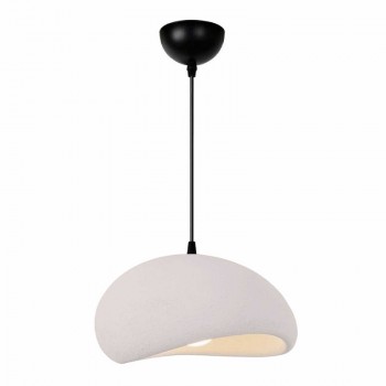 Φωτιστικό οροφής Riven Megapap E27 polyester μονόφωτο χρώμα κρεμ Ø35x80εκ.