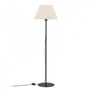 Φωτιστικό δαπέδου Vilo Megapap E27 μεταλλικό - ύφασμα Pvc χρώμα μαύρο - λευκό Ø35x152εκ.