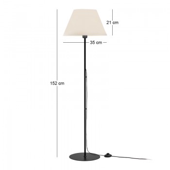 Φωτιστικό δαπέδου Vilo Megapap E27 μεταλλικό - ύφασμα Pvc χρώμα μαύρο - λευκό Ø35x152εκ.