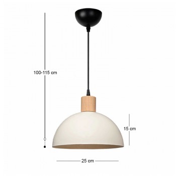 Φωτιστικό οροφής Talis Megapap E27 μεταλλικό μονόφωτο χρώμα κρεμ Ø25x100εκ.