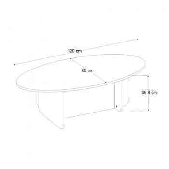 Τραπεζάκι σαλονιού Ravey Megapap χρώμα travertine 120x60x39,6εκ.