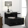 Κομοδίνο επιτοίχιο Mislina Megapap χρώμα sencron black 40x33,2x32εκ.