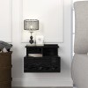 Κομοδίνο επιτοίχιο Mislina Megapap χρώμα sencron black 40x33,2x32εκ.