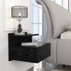 Κομοδίνο επιτοίχιο Mislina Megapap χρώμα sencron black 40x33,2x32εκ.