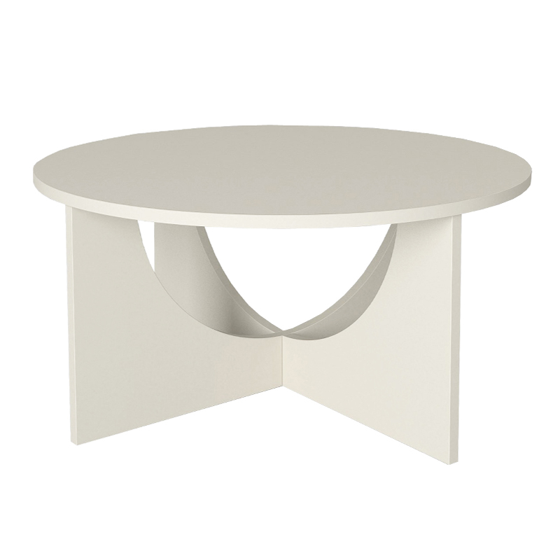 Τραπεζάκι σαλονιού Lemmar Megapap χρώμα sandstone Ø75x36,8εκ.