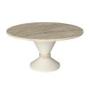 Τραπεζάκι σαλονιού Lepper Megapap χρώμα travertine - sandstone Ø75x39,8εκ.