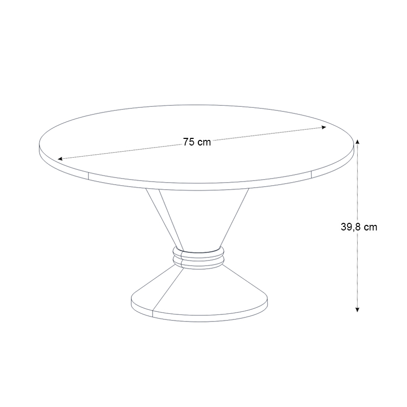 Τραπεζάκι σαλονιού Lepper Megapap χρώμα travertine - sandstone Ø75x39,8εκ.