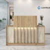 Γραφείο υποδοχής - reception Davis Megapap με LED χρώμα sepet oak - travertine 150x41,8x115εκ.