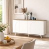 Μπουφές Bono Megapap χρώμα λευκό - sepet oak 150x45x74,6εκ.