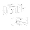 Μπουφές Bono Megapap χρώμα λευκό - sepet oak 150x45x74,6εκ.