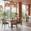 Καρέκλα τραπεζαρίας Jacob Megapap pe rattan - κυπαρισσί βελούδο - μεταλλικό μαύρο πόδι 52x50x77εκ.