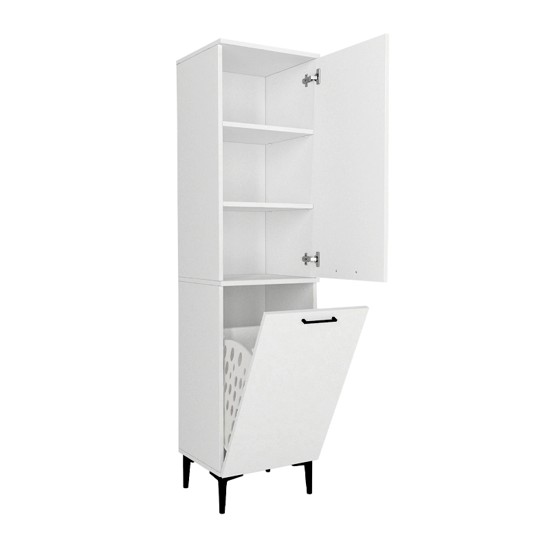 Ντουλάπι με καλάθι απλύτων Singa Megapap χρώμα λευκό 45x40x180εκ.